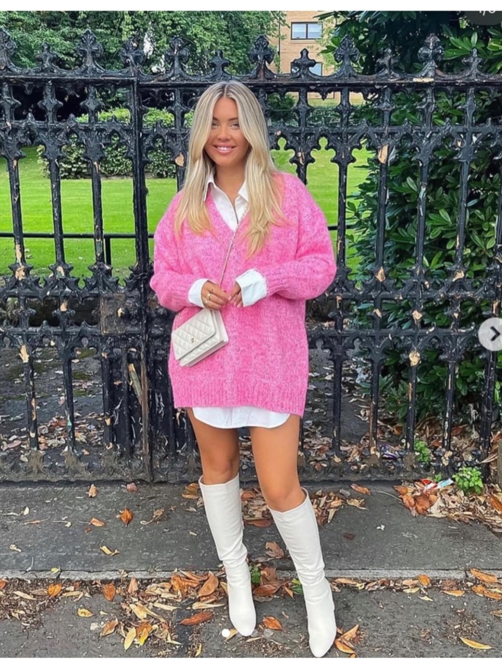 ZARA oversized knit long sweater pink size S